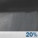 Friday Night: A 20 percent chance of showers before 1am.  Mostly cloudy, with a low around 41. North northeast wind around 10 mph. 