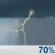 Wednesday: Showers and thunderstorms likely. Mostly cloudy, with a high near 80. Chance of precipitation is 70%. Wednesday: Showers and thunderstorms likely. Mostly cloudy, with a high near 80. Chance of precipitation is 70%.