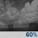 Tuesday Night: Showers likely, mainly after 1am.  Partly cloudy, with a low around 58. North northeast wind around 5 mph.  Chance of precipitation is 60%.