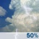 This Afternoon: Scattered showers and thunderstorms.  Patchy smoke. Partly sunny, with a high near 91. Heat index values as high as 97. Southwest wind around 10 mph, with gusts as high as 15 mph.  Chance of precipitation is 50%.