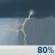 This Afternoon: Showers and thunderstorms likely, then showers and possibly a thunderstorm after 4pm.  High near 80. Southeast wind around 10 mph, with gusts as high as 15 mph.  Chance of precipitation is 80%. New rainfall amounts between a tenth and quarter of an inch, except higher amounts possible in thunderstorms. 